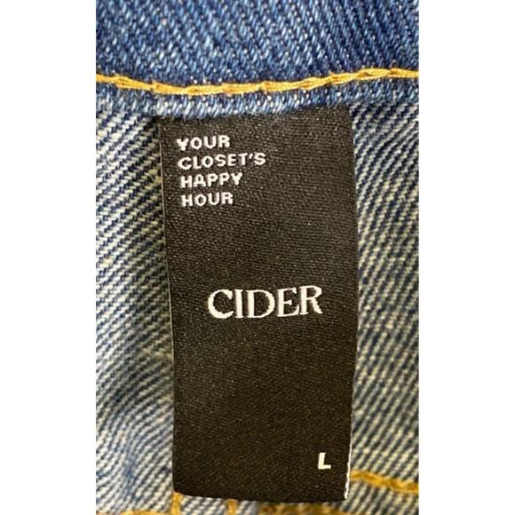 NWT Cider Womens Blue Pockets Dark Wash High Rise Denim Straight Jeans Sz. L - Picture 3 of 4